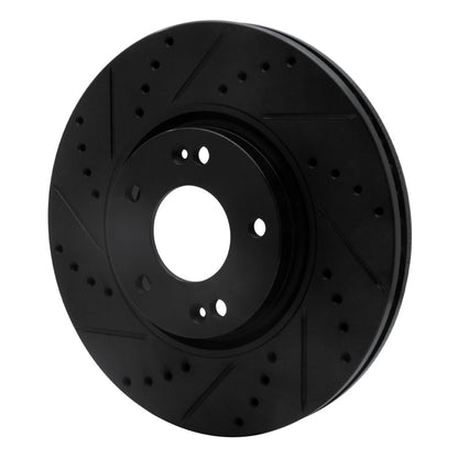 R1 Concepts R1 04-11 Hyundai Azera Front Left Drilled & Slotted Black Brake Rotor
