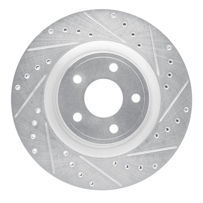 R1 Concepts R1 07-10 Chevrolet COBALT Front Right Drilled & Slotted Silver Brake Rotor