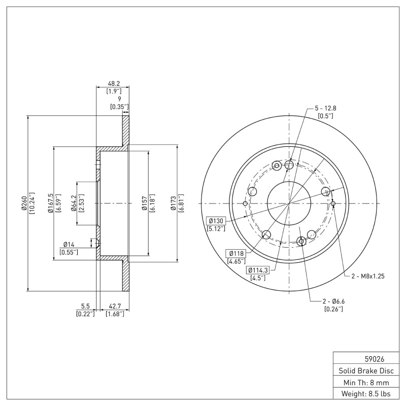 DFC 97-06 Acura INTEGRA Rear GeoSPEC Coated Rotor