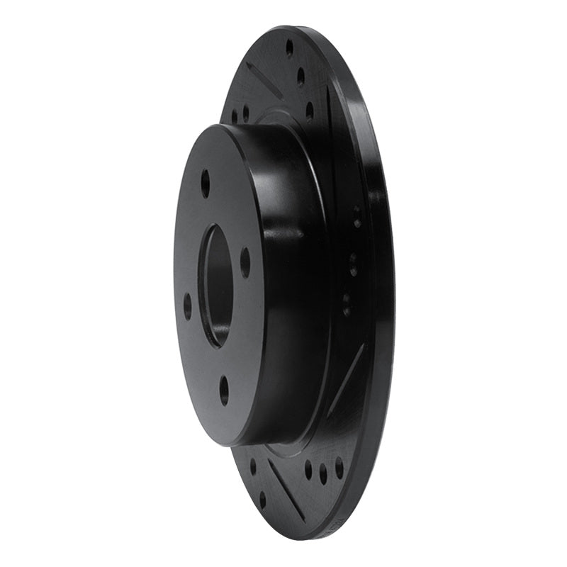 R1 Concepts R1 91-98 Saturn SL Rear Right Drilled & Slotted Black Brake Rotor