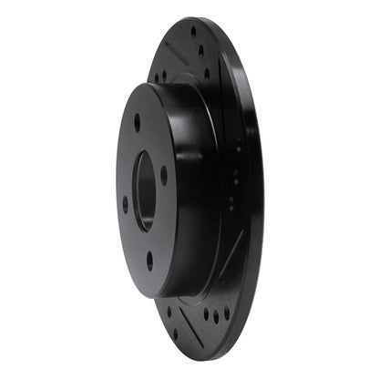 R1 Concepts R1 91-98 Saturn SL Rear Right Drilled & Slotted Black Brake Rotor