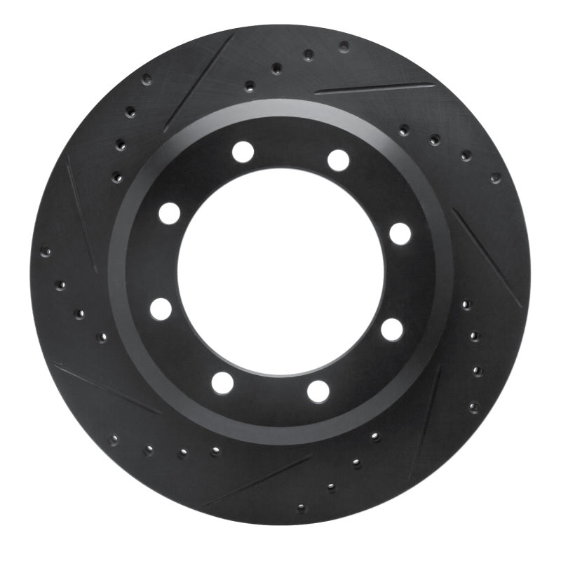 R1 Concepts R1 05-12 Ford F-350 Super Duty 4WD Rear Left Drilled & Slotted Black Brake Rotor