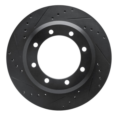 R1 Concepts R1 05-12 Ford F-350 Super Duty 4WD Rear Left Drilled & Slotted Black Brake Rotor