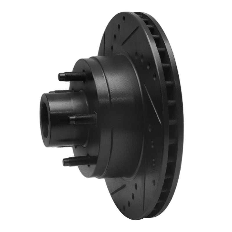 R1 Concepts R1 79-91 Ford LTD Front Left Drilled & Slotted Black Brake Rotor