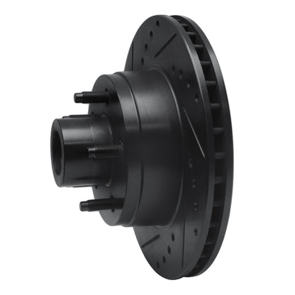 R1 Concepts R1 79-91 Ford LTD Front Left Drilled & Slotted Black Brake Rotor