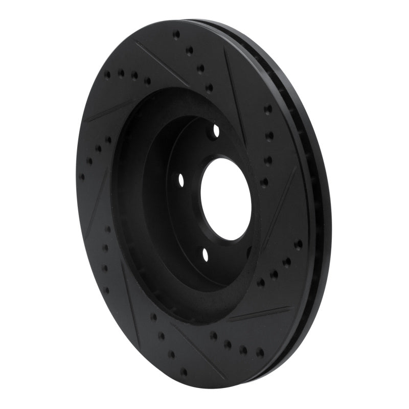 R1 Concepts R1 02-06 Infiniti I35 Front Left Drilled & Slotted Black Brake Rotor