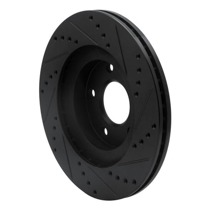 R1 Concepts R1 02-06 Infiniti I35 Front Left Drilled & Slotted Black Brake Rotor
