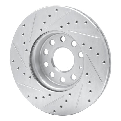 R1 Concepts R1 05-25 Audi A3 (Mexico) Front Right Drilled & Slotted Silver Brake Rotor