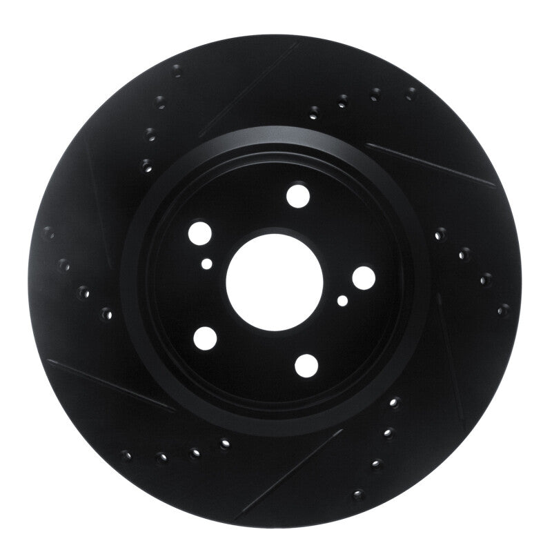 R1 Concepts R1 18-22 Toyota C-HR Front Right Drilled & Slotted Black Brake Rotor