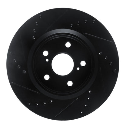 R1 Concepts R1 18-22 Toyota C-HR Front Right Drilled & Slotted Black Brake Rotor