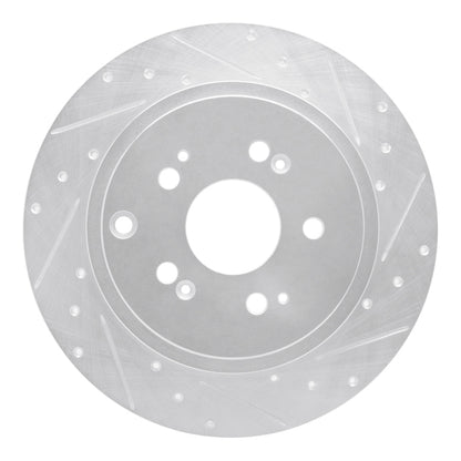 R1 Concepts R1 06-14 Honda Ridgeline Rear Right Drilled & Slotted Silver Brake Rotor