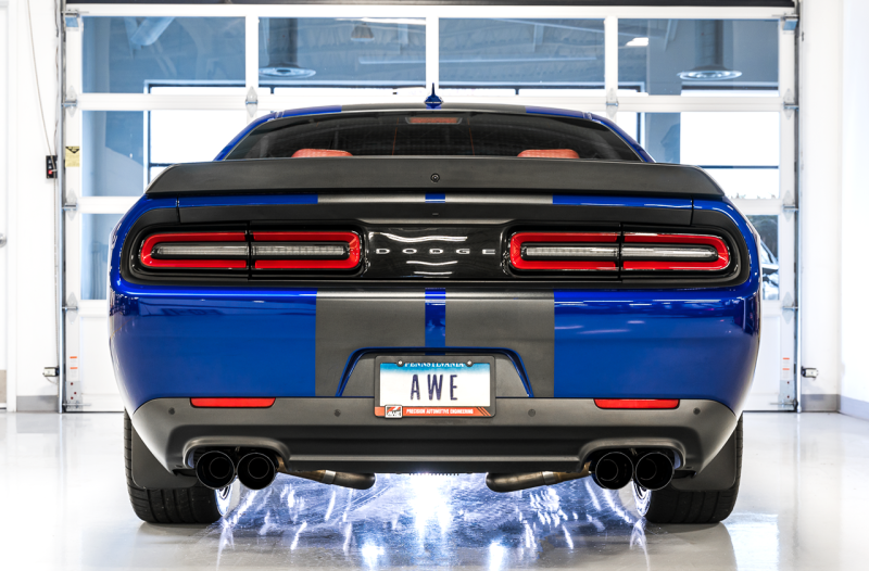 AWE Tuning 2015+ Dodge Challenger 6.4L/6.2L SC Track Edition Exhaust - Quad Diamond Black Tips