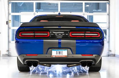 AWE Tuning 2015+ Dodge Challenger 6.4L/6.2L SC Track Edition Exhaust - Quad Diamond Black Tips