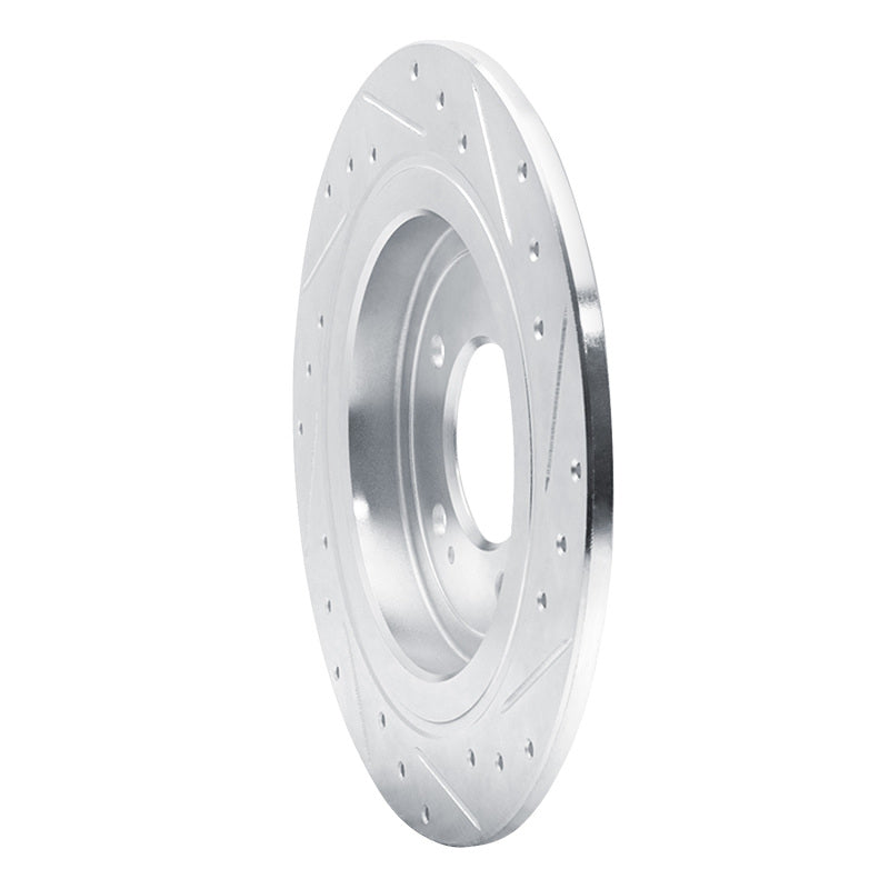 R1 Concepts R1 17-25 Hyundai Nexo Rear Left Drilled & Slotted Silver Brake Rotor