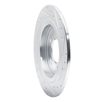 R1 Concepts R1 17-25 Hyundai Nexo Rear Left Drilled & Slotted Silver Brake Rotor
