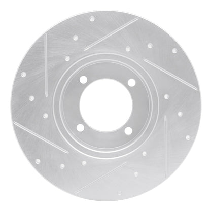 R1 Concepts R1 80-83 Nissan 200SX Front Right Drilled & Slotted Silver Brake Rotor