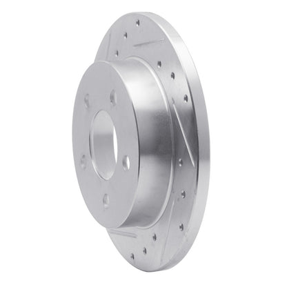 R1 Concepts R1 94-04 Ford Mustang Rear Left Drilled & Slotted Silver Brake Rotor