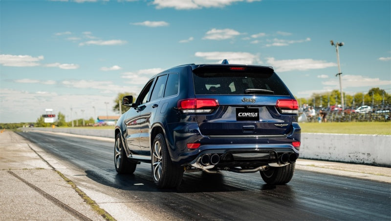 CORSA Performance Corsa 2018-2021 Jeep Grand Cherokee TrackHawk 6.2L Sport Cat-Back Dual Rear Exit w/4.5in Black Tips