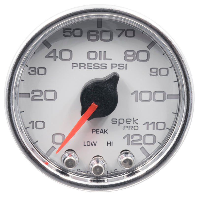 Autometer Spek-Pro 2-1/16in 0-120 PSI Digital Stepper Motor w/Peak & Warn Oil Pressure Gauge
