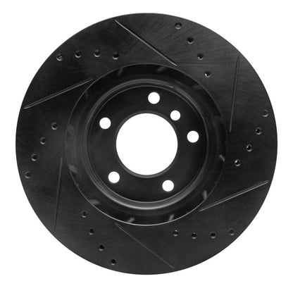 R1 Concepts R1 95-02 BMW M3 Right Front Drilled & Slotted Black Brake Rotor