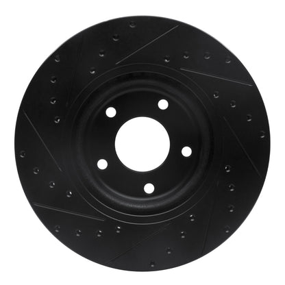 R1 Concepts R1 98-06 Jaguar XKR Front Right Drilled & Slotted Black Brake Rotor