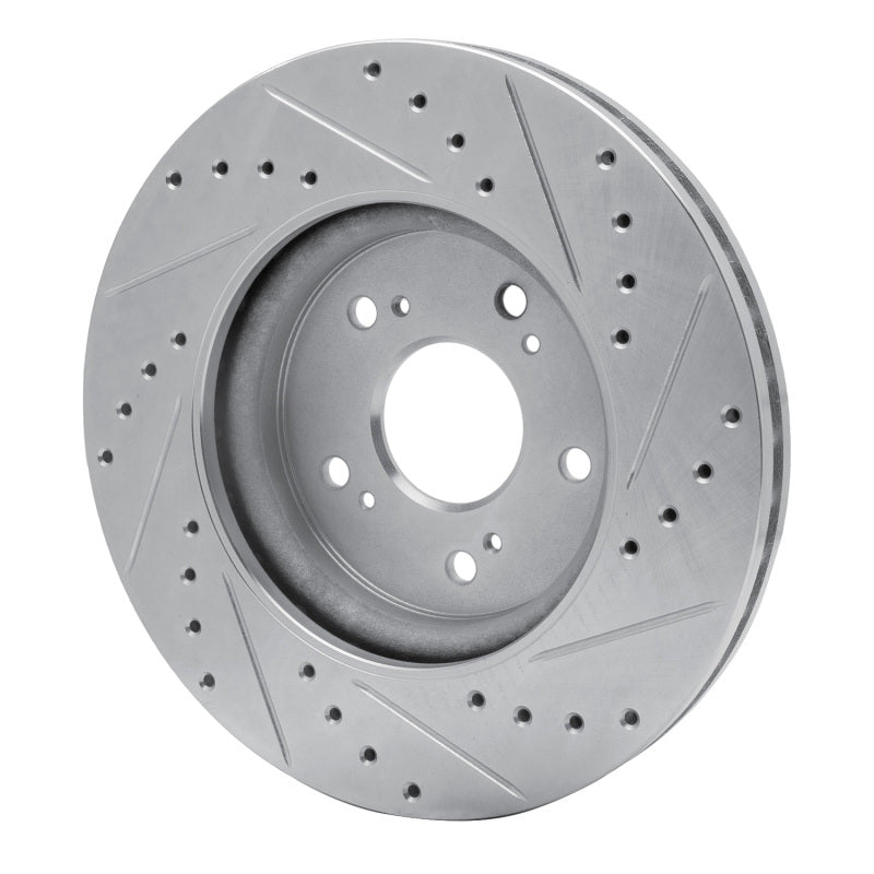 R1 Concepts R1 07-16 Acura RDX Front Left Drilled & Slotted Silver Brake Rotor