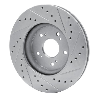 R1 Concepts R1 07-16 Acura RDX Front Left Drilled & Slotted Silver Brake Rotor