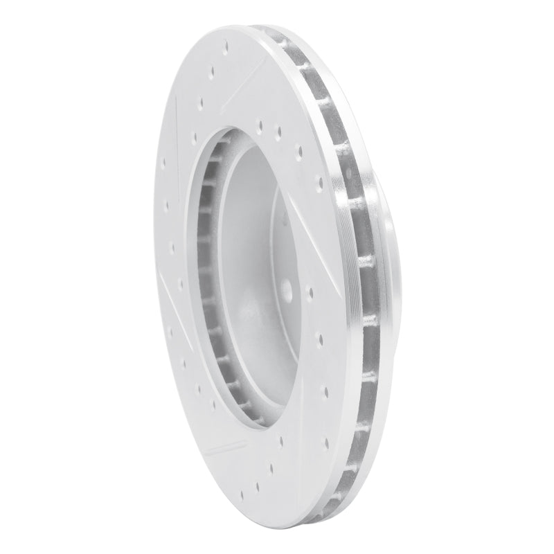 R1 Concepts R1 85-89 Merkur XR4TI Front Right Drilled & Slotted Silver Brake Rotor