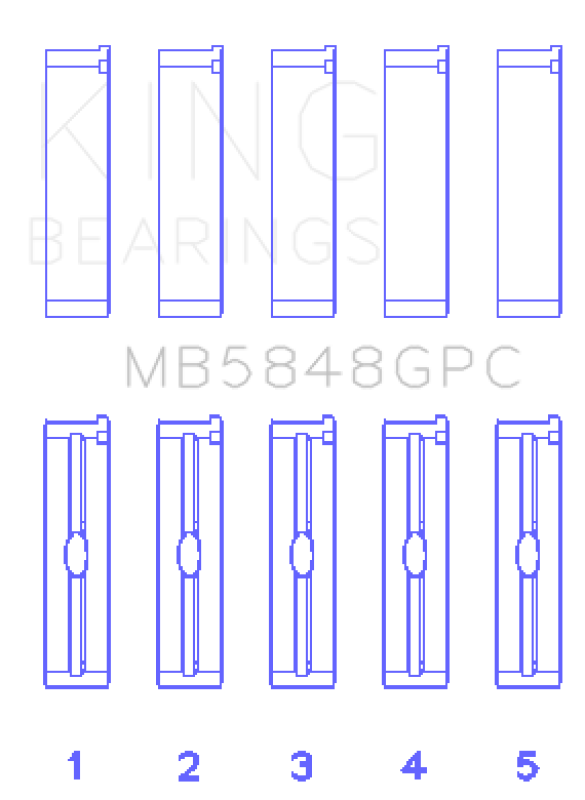 King Engine Bearings General Motors Duramax Diesel 0.040in O/S (Size 0.25) Coated Main Bearing Set