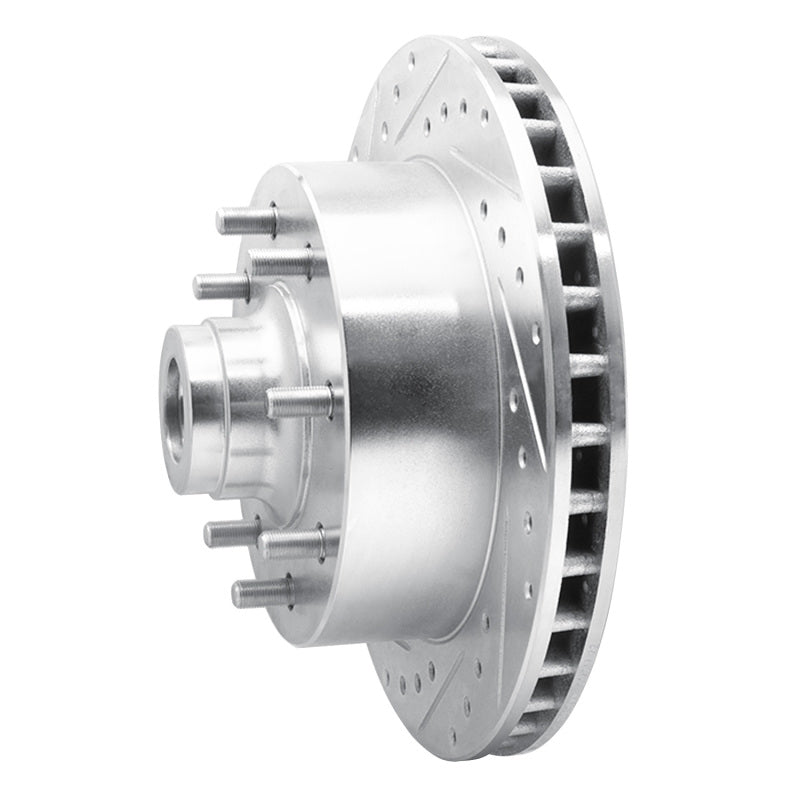 R1 Concepts R1 94-97 Dodge B200 / B200 Van / B250 Front Left Drilled & Slotted Silver Brake Rotor