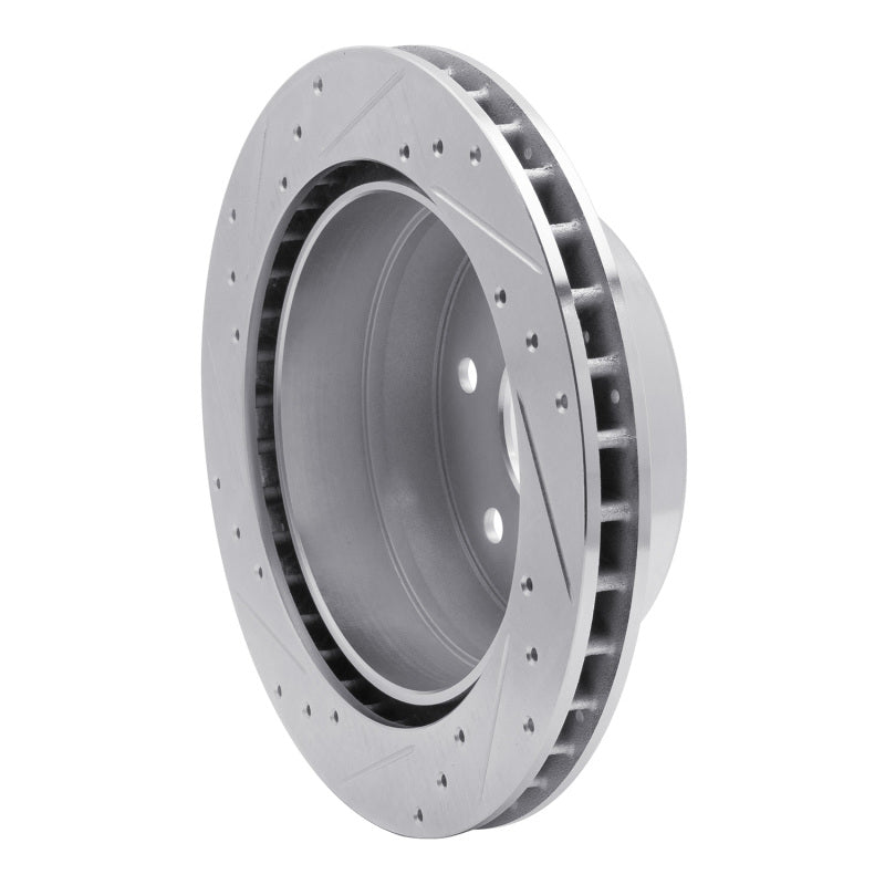 R1 Concepts R1 00-14 Cadillac Escalade Rear Right Drilled & Slotted Silver Brake Rotor
