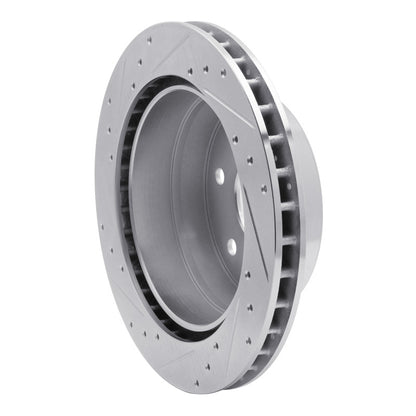 R1 Concepts R1 00-14 Cadillac Escalade Rear Right Drilled & Slotted Silver Brake Rotor