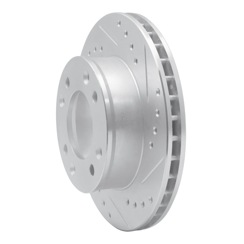 R1 Concepts R1 86-88 Mazda RX-7 Front Right Drilled & Slotted Silver Brake Rotor