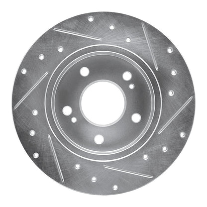 R1 Concepts R1 94-04 Infiniti I30 Rear Left Drilled & Slotted Silver Brake Rotor