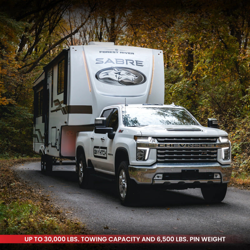GEN-Y Hitch Gen-Y Nomad Static 5th Wheel to Gooseneck - 6.5K TW 30K Tow - Texture Black (Rhino Frames)