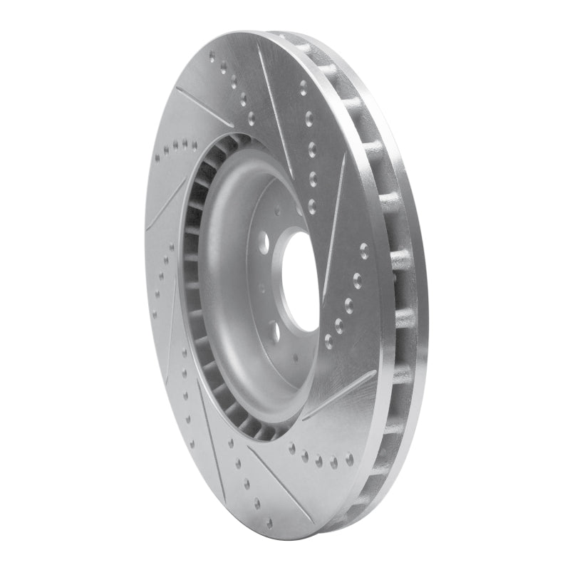 R1 Concepts R1 04-07 Volvo V70 Front Left Drilled & Slotted Silver Brake Rotor