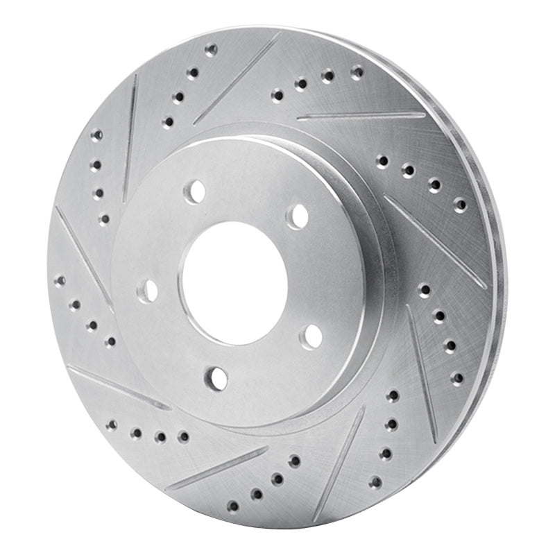 R1 Concepts R1 02-07 Chevrolet Equinox Front Left Drilled & Slotted Silver Brake Rotor