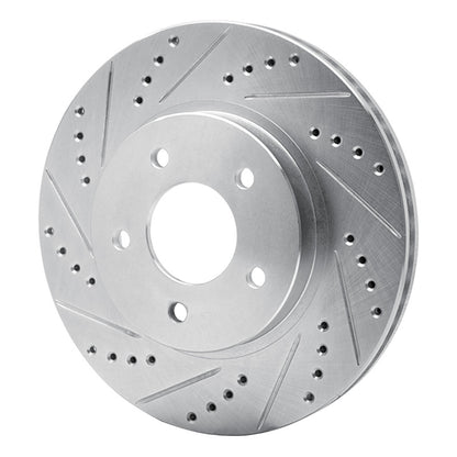 R1 Concepts R1 02-07 Chevrolet Equinox Front Left Drilled & Slotted Silver Brake Rotor
