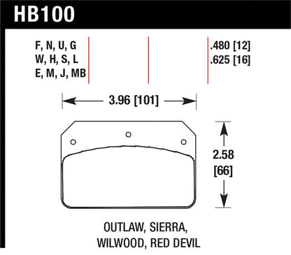 Hawk Performance Hawk Wilwood Dynalite Caliper HPS Street Brake Pads