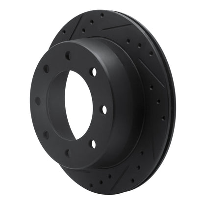 R1 Concepts R1 00-11 Cadillac DTS Rear Left Drilled & Slotted Black Brake Rotor
