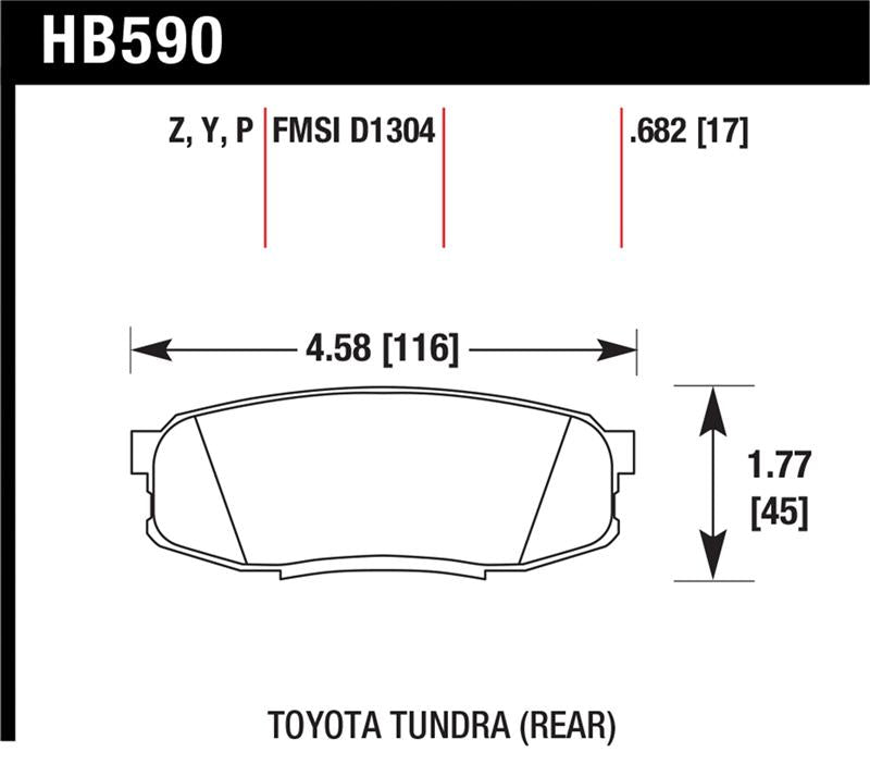Hawk Performance Hawk 08-10 Toyota Land Cruiser / 07-10 Tundra Super Duty Street Rear Brake Pads