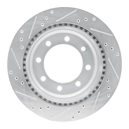 R1 Concepts R1 08-25 Ford E-350 Super Duty Rear Right Drilled & Slotted Silver Brake Rotor