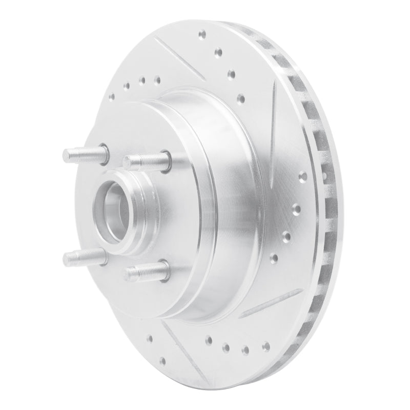 R1 Concepts R1 93-93 Ford Mustang Front Right Drilled & Slotted Silver Brake Rotor