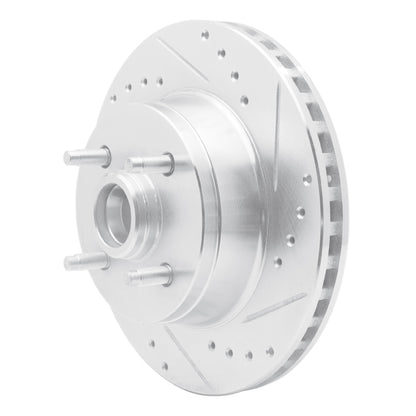 R1 Concepts R1 93-93 Ford Mustang Front Right Drilled & Slotted Silver Brake Rotor
