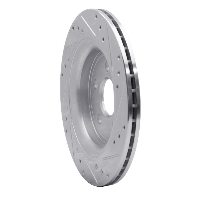 R1 Concepts R1 07-18 Volvo V60 Rear Left Drilled & Slotted Silver Brake Rotor