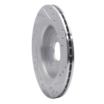 R1 Concepts R1 07-18 Volvo V60 Rear Left Drilled & Slotted Silver Brake Rotor