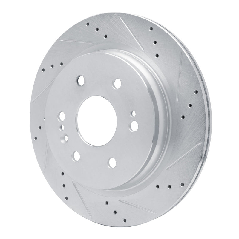 R1 Concepts R1 2019-2025 Cadillac Escalade ESV Rear Right Drilled & Slotted Silver Brake Rotor