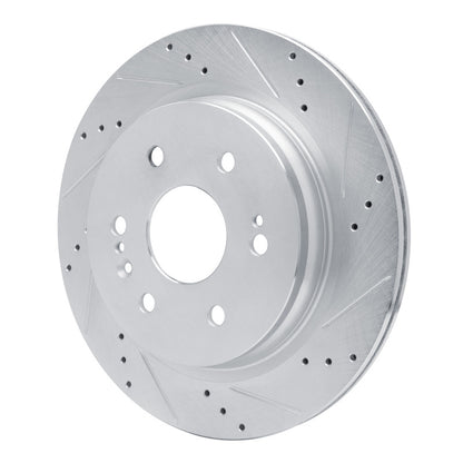 R1 Concepts R1 2019-2025 Cadillac Escalade ESV Rear Right Drilled & Slotted Silver Brake Rotor