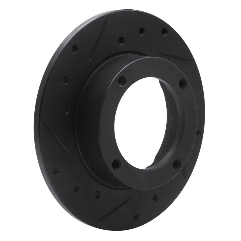 R1 Concepts R1 73-79 Honda Civic Front Left Drilled & Slotted Black Brake Rotor