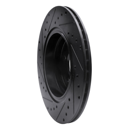 R1 Concepts R1 95-03 BMW 750IL Rear Right Drilled & Slotted Black Brake Rotor